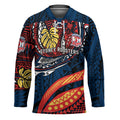 Personalised Sydney Roosters Hockey Jersey Polynesian Tribal Art Style With Aggressive Rooster Mascot