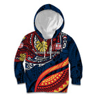 Personalised Sydney Roosters Kid Hoodie Polynesian Tribal Art Style With Aggressive Rooster Mascot