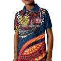 Personalised Sydney Roosters Kid Polo Shirt Polynesian Tribal Art Style With Aggressive Rooster Mascot