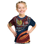 Personalised Sydney Roosters Kid T Shirt Polynesian Tribal Art Style With Aggressive Rooster Mascot
