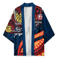Personalised Sydney Roosters Kimono Polynesian Tribal Art Style With Aggressive Rooster Mascot