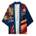 Personalised Sydney Roosters Kimono Polynesian Tribal Art Style With Aggressive Rooster Mascot