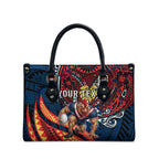 Personalised Sydney Roosters Leather Bag Polynesian Tribal Art Style With Aggressive Rooster Mascot