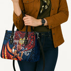 Personalised Sydney Roosters Leather Bag Polynesian Tribal Art Style With Aggressive Rooster Mascot