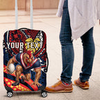 Personalised Sydney Roosters Luggage Cover Polynesian Tribal Art Style With Aggressive Rooster Mascot