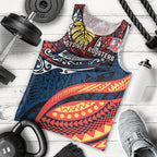 Personalised Sydney Roosters Men Tank Top Polynesian Tribal Art Style With Aggressive Rooster Mascot