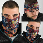Personalised Sydney Roosters Neck Gaiter Polynesian Tribal Art Style With Aggressive Rooster Mascot