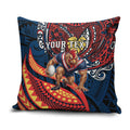 Personalised Sydney Roosters Pillow Cover Polynesian Tribal Art Style With Aggressive Rooster Mascot