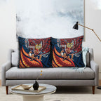 Personalised Sydney Roosters Pillow Cover Polynesian Tribal Art Style With Aggressive Rooster Mascot