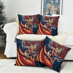 Personalised Sydney Roosters Pillow Cover Polynesian Tribal Art Style With Aggressive Rooster Mascot