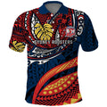 Personalised Sydney Roosters Polo Shirt Polynesian Tribal Art Style With Aggressive Rooster Mascot