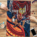 Personalised Sydney Roosters Puzzle Polynesian Tribal Art Style With Aggressive Rooster Mascot