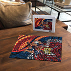 Personalised Sydney Roosters Puzzle Polynesian Tribal Art Style With Aggressive Rooster Mascot
