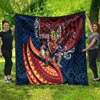 Personalised Sydney Roosters Quilt Polynesian Tribal Art Style With Aggressive Rooster Mascot