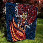 Personalised Sydney Roosters Quilt Polynesian Tribal Art Style With Aggressive Rooster Mascot