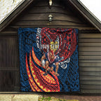 Personalised Sydney Roosters Quilt Polynesian Tribal Art Style With Aggressive Rooster Mascot