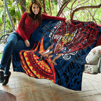 Personalised Sydney Roosters Quilt Polynesian Tribal Art Style With Aggressive Rooster Mascot