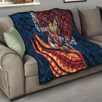 Personalised Sydney Roosters Quilt Polynesian Tribal Art Style With Aggressive Rooster Mascot