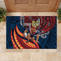 Personalised Sydney Roosters Rubber Doormat Polynesian Tribal Art Style With Aggressive Rooster Mascot
