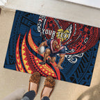 Personalised Sydney Roosters Rubber Doormat Polynesian Tribal Art Style With Aggressive Rooster Mascot