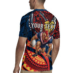 Personalised Sydney Roosters Rugby Jersey Polynesian Tribal Art Style With Aggressive Rooster Mascot