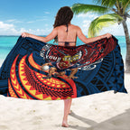 Personalised Sydney Roosters Sarong Polynesian Tribal Art Style With Aggressive Rooster Mascot