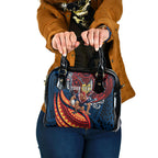Personalised Sydney Roosters Shoulder Handbag Polynesian Tribal Art Style With Aggressive Rooster Mascot