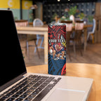 Personalised Sydney Roosters Skinny Tumbler Polynesian Tribal Art Style With Aggressive Rooster Mascot