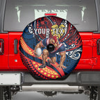 Personalised Sydney Roosters Spare Tire Cover Polynesian Tribal Art Style With Aggressive Rooster Mascot