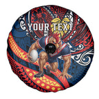 Personalised Sydney Roosters Spare Tire Cover Polynesian Tribal Art Style With Aggressive Rooster Mascot