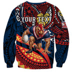 Personalised Sydney Roosters Sweatshirt Polynesian Tribal Art Style With Aggressive Rooster Mascot