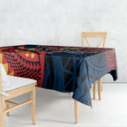 Personalised Sydney Roosters Tablecloth Polynesian Tribal Art Style With Aggressive Rooster Mascot