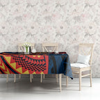 Personalised Sydney Roosters Tablecloth Polynesian Tribal Art Style With Aggressive Rooster Mascot