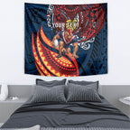 Personalised Sydney Roosters Tapestry Polynesian Tribal Art Style With Aggressive Rooster Mascot