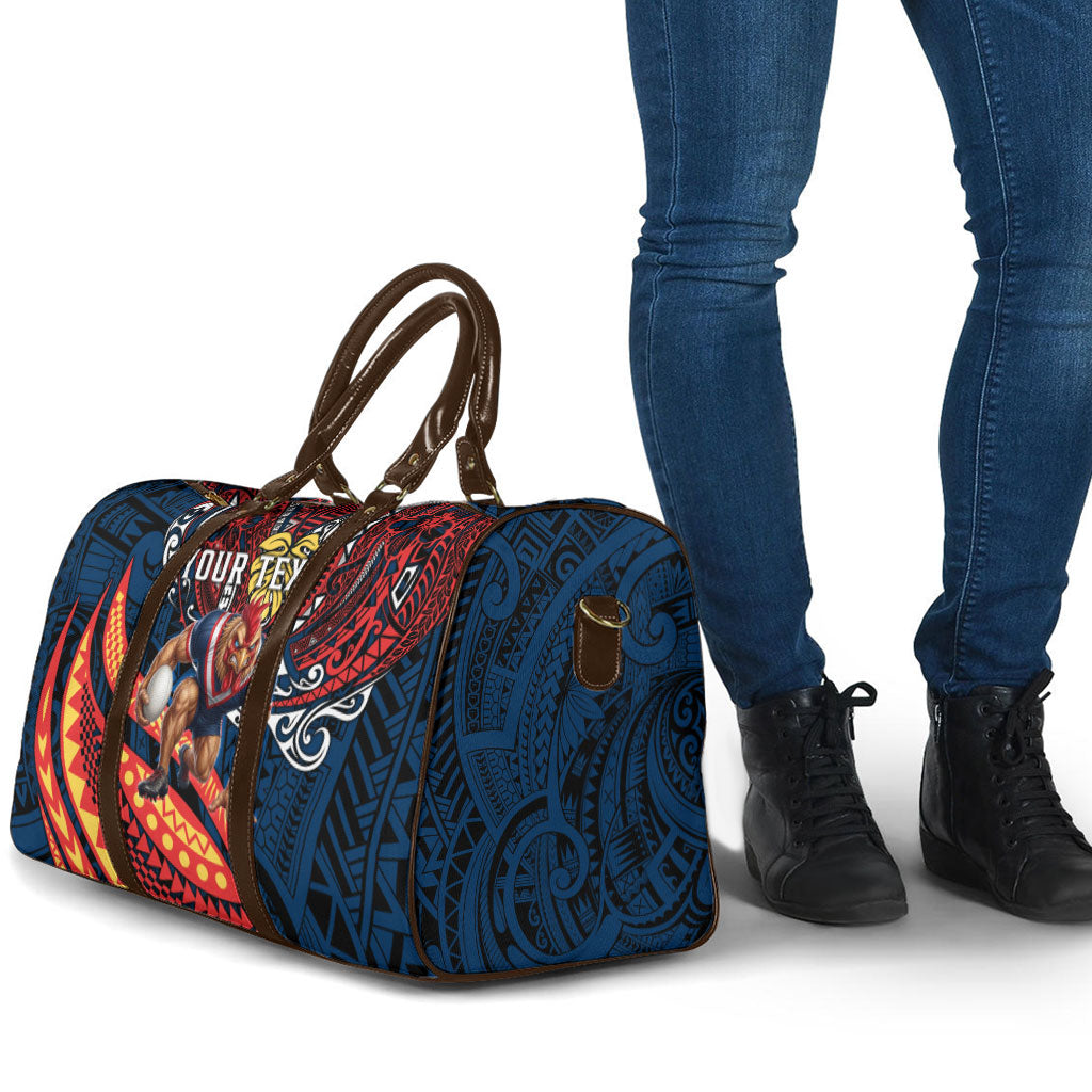 Personalised Sydney Roosters Travel Bag Polynesian Tribal Art Style With Aggressive Rooster Mascot
