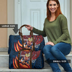 Personalised Sydney Roosters Travel Bag Polynesian Tribal Art Style With Aggressive Rooster Mascot