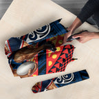 Personalised Sydney Roosters Umbrella Polynesian Tribal Art Style With Aggressive Rooster Mascot