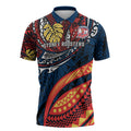 Personalised Sydney Roosters Zipper Polo Shirt Polynesian Tribal Art Style With Aggressive Rooster Mascot