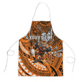 Personalised Wests Tigers Apron Polynesian Tribal Art Style With Powerful Tiger Mascot