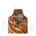 Personalised Wests Tigers Apron Polynesian Tribal Art Style With Powerful Tiger Mascot