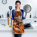 Personalised Wests Tigers Apron Polynesian Tribal Art Style With Powerful Tiger Mascot