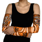 Personalised Wests Tigers Arm Sleeves Polynesian Tribal Art Style With Powerful Tiger Mascot