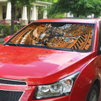 Personalised Wests Tigers Auto Sun Shade Polynesian Tribal Art Style With Powerful Tiger Mascot