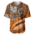 Personalised Wests Tigers Baseball Jersey Polynesian Tribal Art Style With Powerful Tiger Mascot