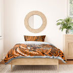 Personalised Wests Tigers Bedding Set Polynesian Tribal Art Style With Powerful Tiger Mascot