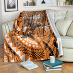Personalised Wests Tigers Blanket Polynesian Tribal Art Style With Powerful Tiger Mascot