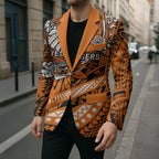 Personalised Wests Tigers Blazer Polynesian Tribal Art Style With Powerful Tiger Mascot