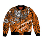 Personalised Wests Tigers Bomber Jacket Polynesian Tribal Art Style With Powerful Tiger Mascot