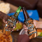 Personalised Wests Tigers 4 in 1 Can Cooler Tumbler Polynesian Tribal Art Style With Powerful Tiger Mascot
