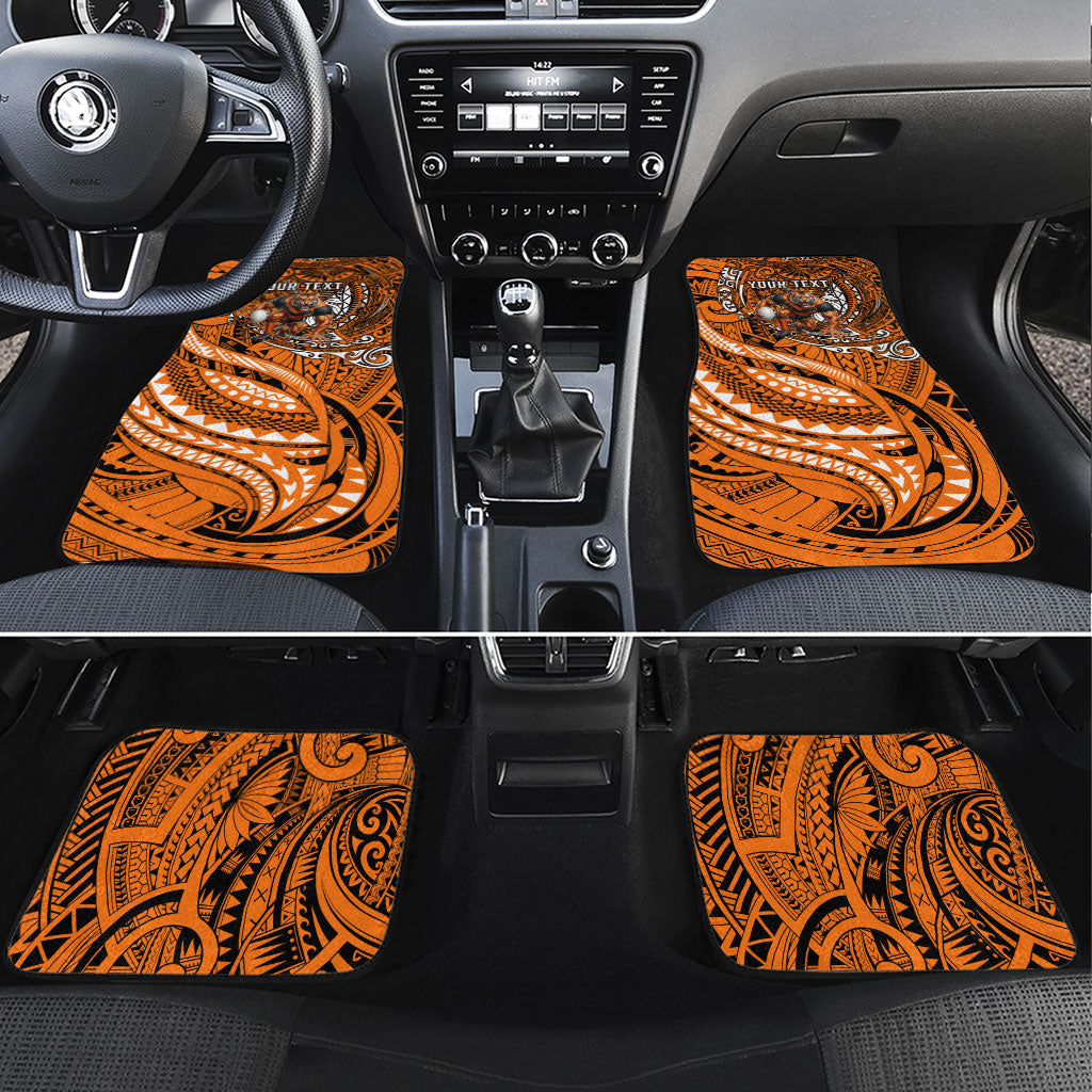 Personalised Wests Tigers Car Mats Polynesian Tribal Art Style With Powerful Tiger Mascot